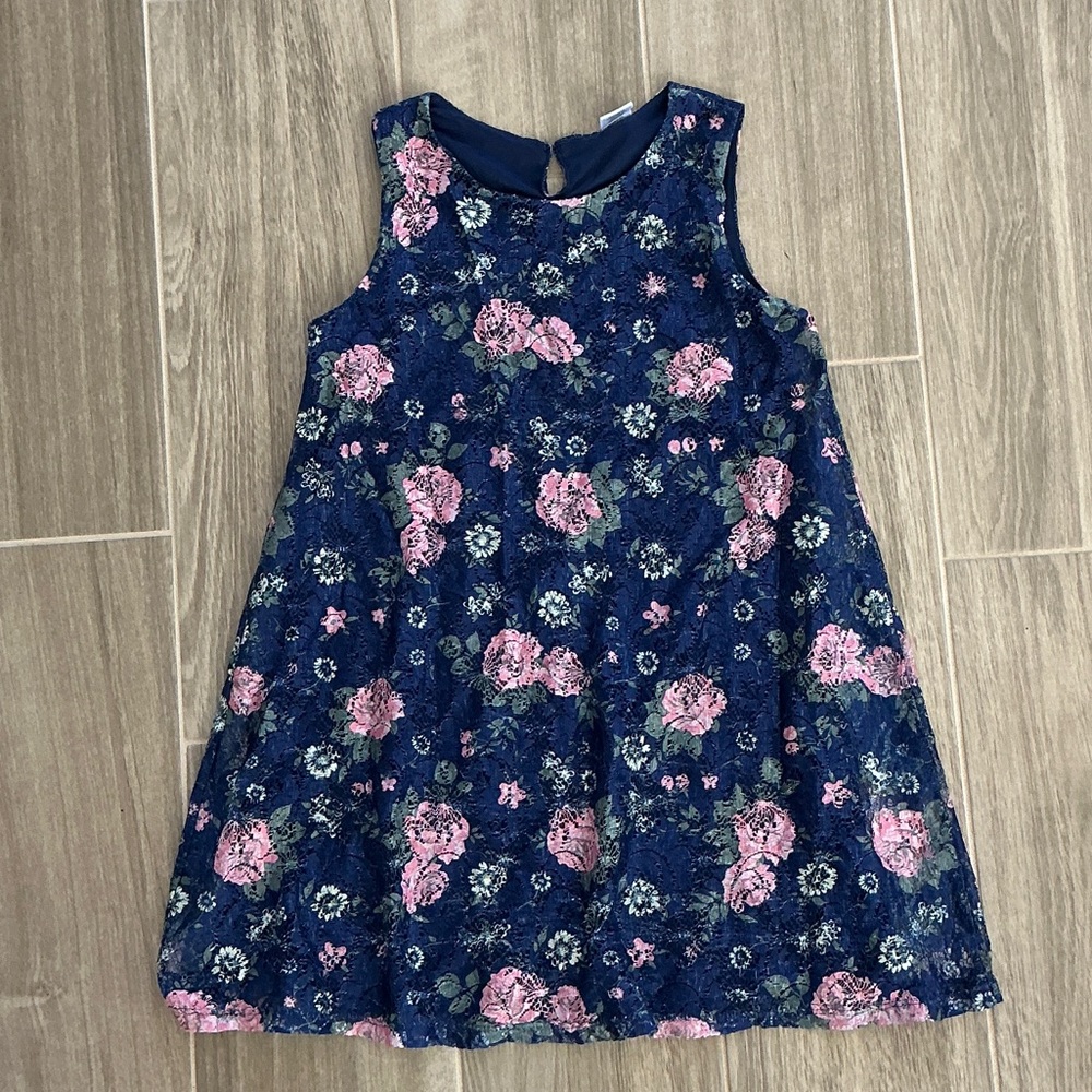 Capelli of New York Navy Floral Lace Dress